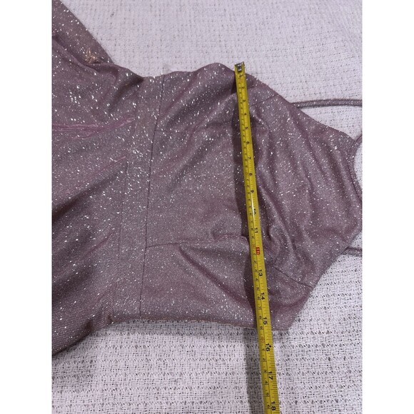 Xscape Halter Neck Metallic Pink Cocktail Dress Prom Formal Sz 8 Open Back - Picture 11 of 12
